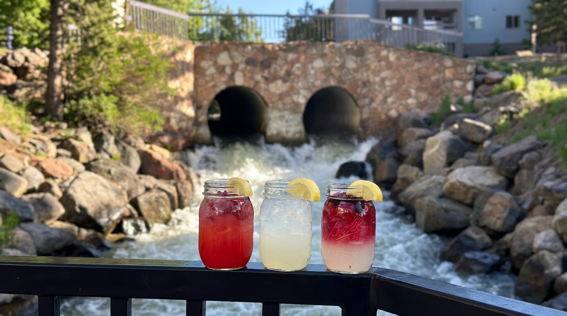 Drinks with a view of the Blue River